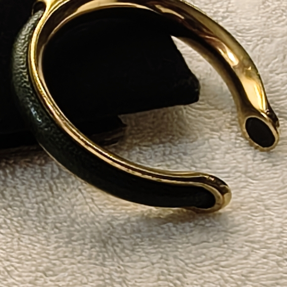 Gold Plated Dark Green Leather Hermes Kyoto Bracelet